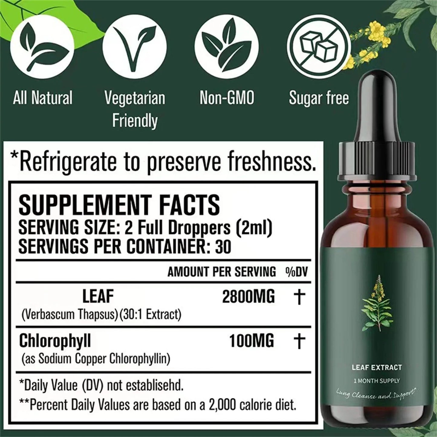 Mullein Leaf Extract - Support Nose Cleanse & Respiratory Function for Healthy Breathing - Natural Supplement Healthy Gifts