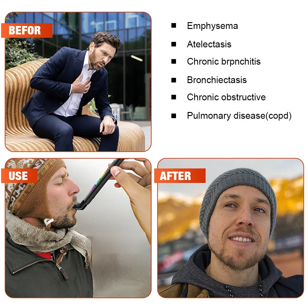 Digital Breathing Exercise Device Lung Breath Trainer Portable Inspiratory and Expiratory Breath Training Device