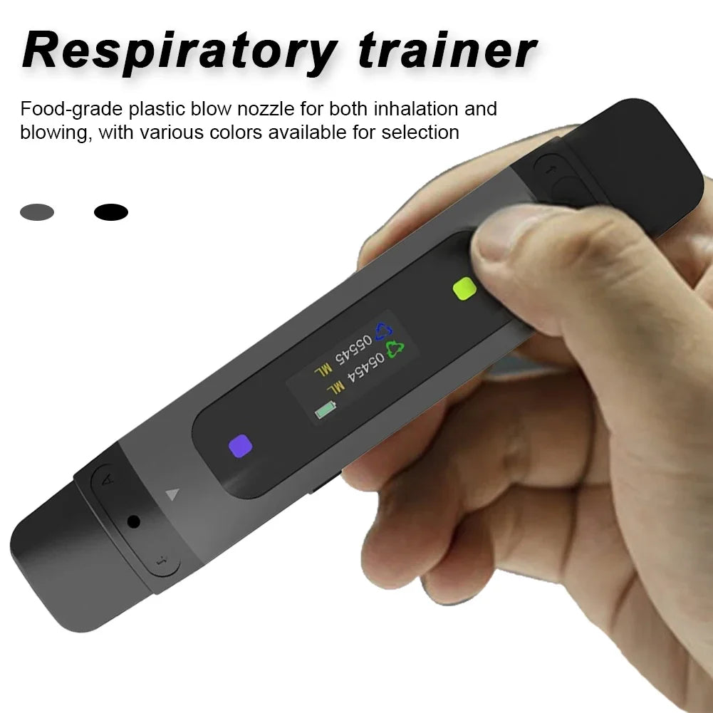 Wireless Respiratory Trainer Bluetooth Lung Capacity Device Adjustable Resistance Training for Kids Adults