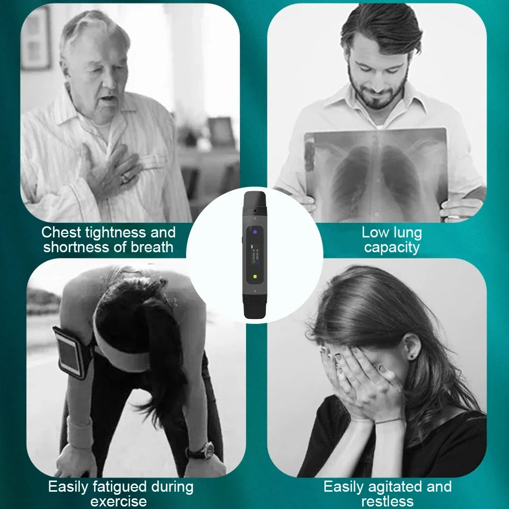 Wireless Respiratory Trainer Bluetooth Lung Capacity Device Adjustable Resistance Training for Kids Adults