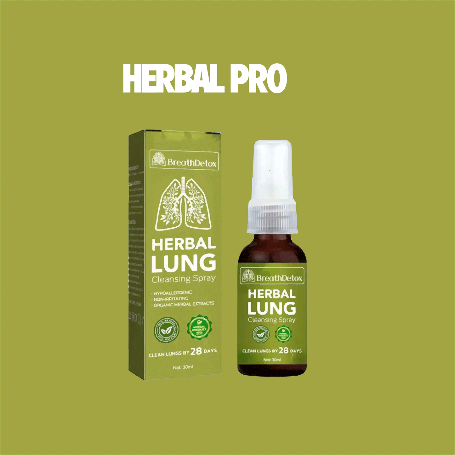 Herbal Spray for Lung Detox - Natural Lung Cleanse and Respiratory Health Supplement