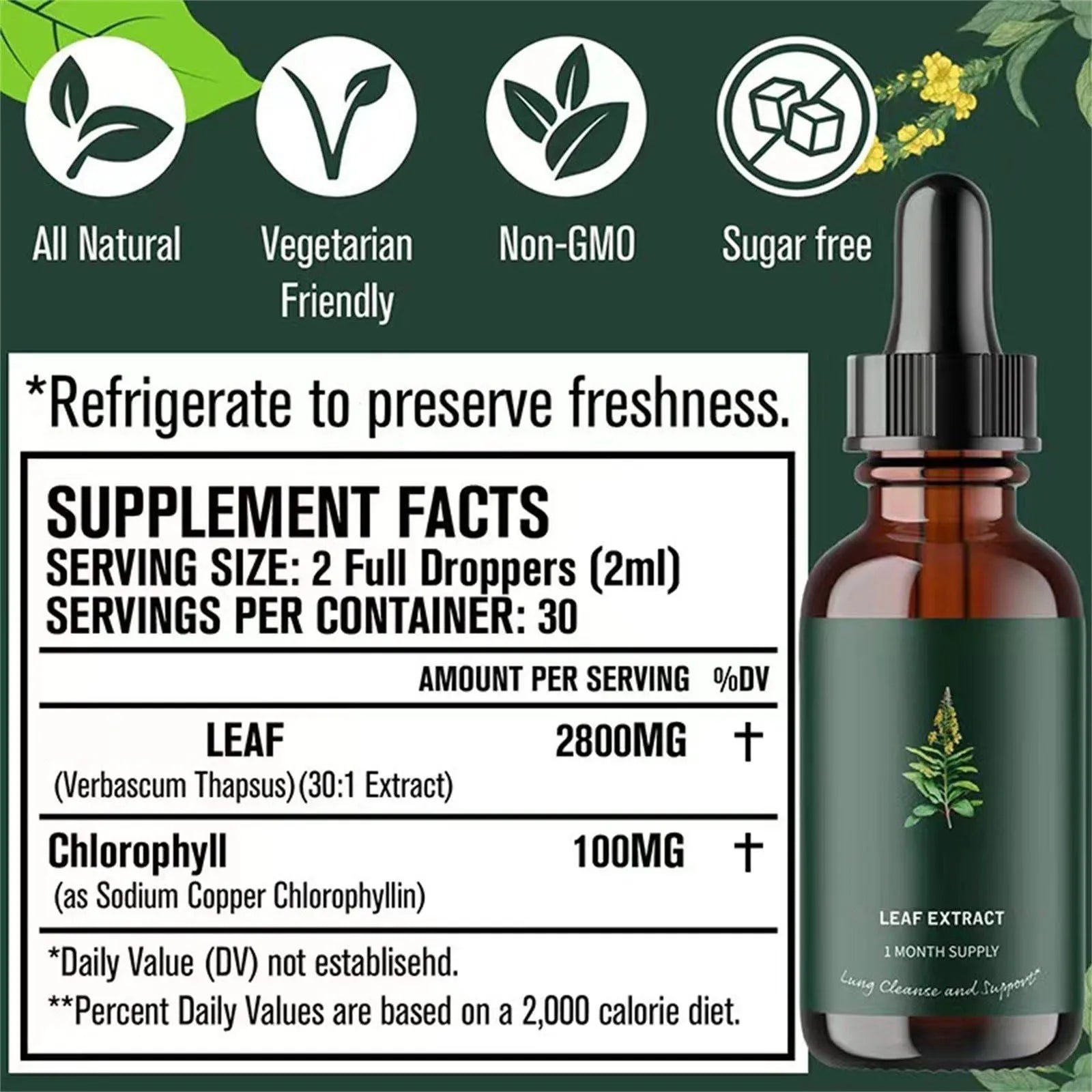 Mullein Leaf Extract - Support Nose Cleanse & Respiratory Function for Healthy Breathing - Natural Supplement Healthy Gifts